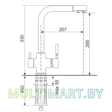 Смеситель MAUNFELD MFQT-16W (кремовый) картинка 2